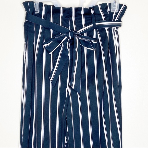 SOLD H&M Striped Blue High Waist Pants - Picture 2 of 5